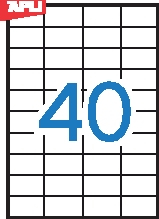 03130 APLI Наклейки прямоугольные, 52.5х29.7мм, 40шт, А4,100л