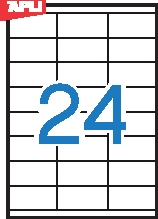 03134 APLI Наклейки прямоугольные, 70x35мм, 24шт, А4,100л