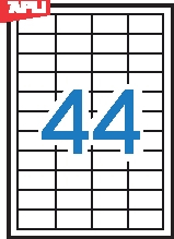 03129 APLI Наклейки прямоугольные, 48.5х25.4мм,44шт, А4,100л