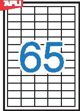 03127 03127 APLI Наклейки прямоугольные, 38х21.2мм,65шт, А4,100л