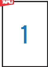 03141 APLI Этикетки, А4, прямоугольные, 210x 297мм,1 шт/л, неудаляемые, белые, 100 л.