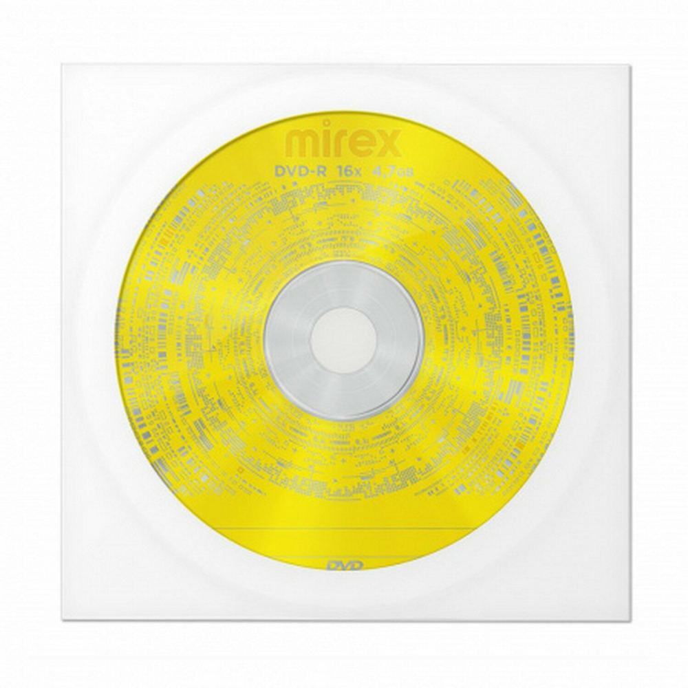 514009 Диск DVD-R MIREX, 4,7 Гб, 16x, бумажный конверт, 1 штука, UL130003A1C