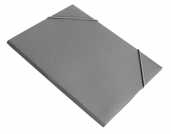 816780 Папка на резинке Бюрократ PR05grey А4 пластик 0.5мм корешок 30мм серый
