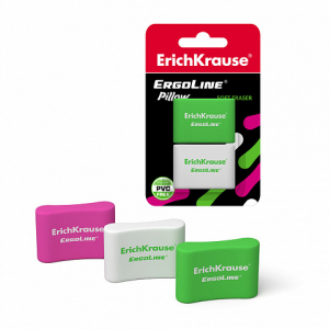 44478 Ластик ErichKrause ErgoLine Pillow (в блистере по 2 шт.)