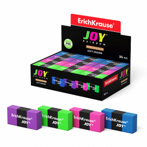 46519 Ластик ErichKrause JOY Rainbow (в коробке по 36 шт.)