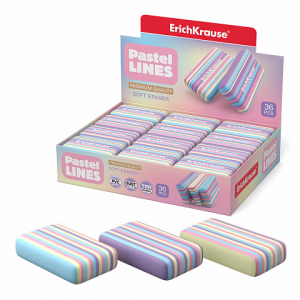 56339 Ластик ErichKrause Pastel Lines (в коробке 36 шт.)