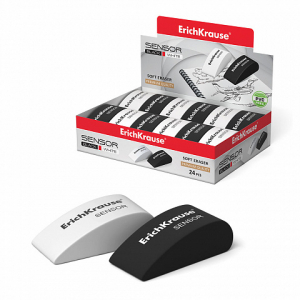 35532 Ластик ErichKrause Sensor Black&Whitе (в коробке по 24 шт.)