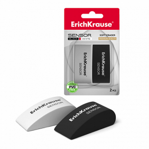 34642 Ластик ErichKrause Sensor Black&White (в блистере по 2 шт.)