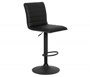 Стул барный Kingstyle Capri GB Black, черный каркас, черная экокожа
