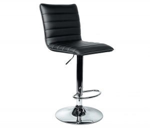 Стул барный Kingstyle Capri GB Chrome, каркас хром, черная экокожа