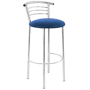 Стул барный SitUp MARCO Hoker Silver, каркас серебро, синяя экокожа