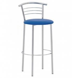 Стул барный SitUp MARCO Hoker Silver, каркас серебро, черная экокожа