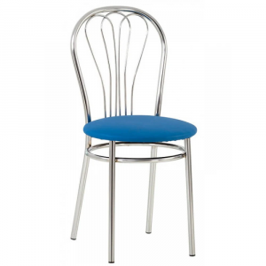 Стул SitUp Venus Chrome, каркас хром, синяя экокожа