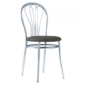 Стул SitUp Venus Chrome, каркас хром, черная экокожа