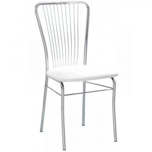 Стул SitUp NERON Chrome, каркас хром, белая экокожа