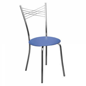 Стул SitUp VIOLA Lux Chrome, каркас хром, синяя экокожа