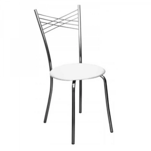 Стул SitUp VIOLA Lux Chrome, каркас хром, белая экокожа