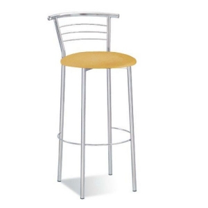 Стул барный SitUp MARCO Hoker Silver, каркас серебро, оранжевая экокожа