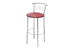 Стул барный SitUp MARCO Hoker Silver, каркас серебро, бордовая экокожа