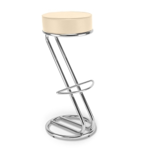 Стул барный SitUp ZETA Hoker Chrome, каркас хром, бежевая экокожа