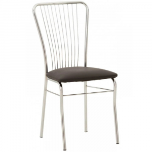 Стул SitUp NERON Chrome, каркас хром, черная экокожа