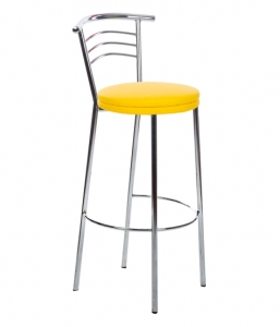 Стул барный SitUp MARCO Hoker Silver, каркас серебро, желтая экокожа