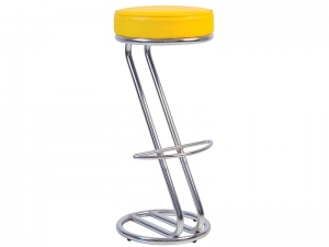 Стул барный SitUp ZETA Hoker Chrome, каркас хром, желтая экокожа