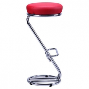 Стул барный SitUp ZETA Hoker Chrome, каркас хром, красная экокожа