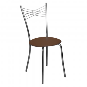 Стул SitUp VIOLA Lux Chrome, каркас хром, коричневая экокожа