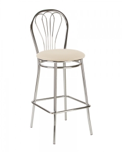 Стул барный SitUp VENUS Hoker Chrome, каркас хром, коричневая экокожа