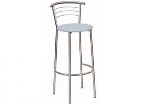 Стул барный SitUp MARCO Hoker Silver, каркас серебро, серая экокожа