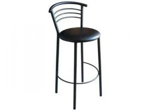 Стул барный SitUp MARCO Hoker Black, черный каркас, черная экокожа