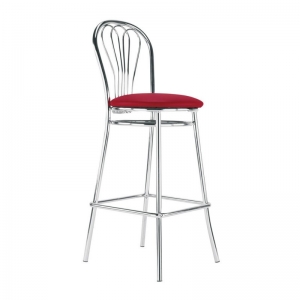 Стул барный SitUp VENUS Hoker Chrome, каркас хром, красная экокожа