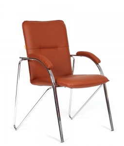 CHAIRMAN 850 Кресло для посетителя, экокожа коричневая