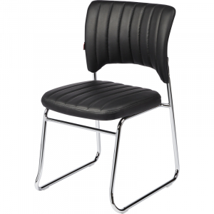 479755 Стул офисный Easy Chair 809VPU черный (искусственная кожа, металл хромированный)