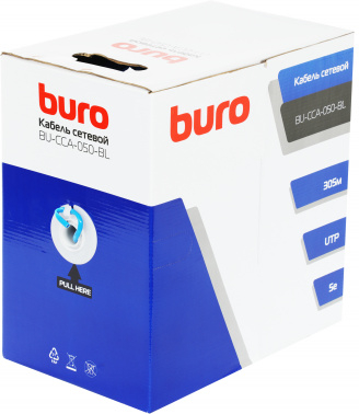 1779838 Кабель сетевой Buro BU-CCA-050-BL UTP 4 пары cat.5E solid 0.50мм CCA 305м синий