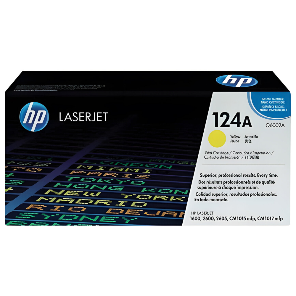 360587 Картридж лазерный HP (Q6002A) ColorLaserJet CM1015/2600 и др, 124A, желтый, оригинальный, 2000 стр.