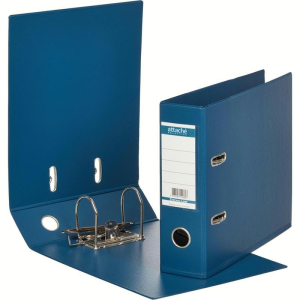 3195 Папка-регистратор Bantex (Attache Selection) 70 мм тёмно-синяя/синяя горизонтальная ПВХ с защитным уголком