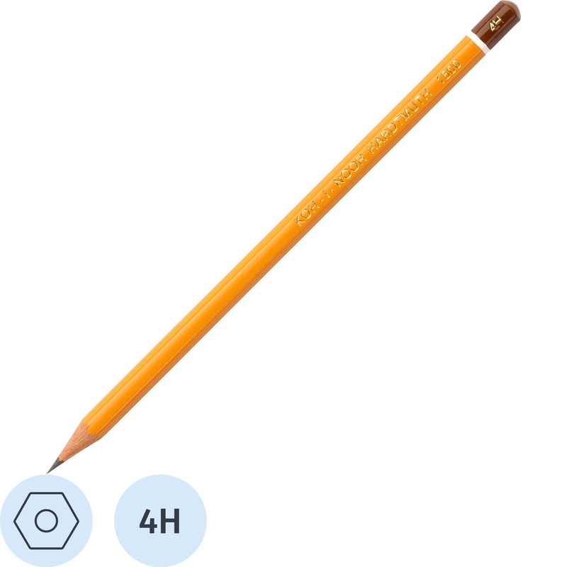 41785 Карандаш чернографитный 4H Koh-I-Noor 1500 заточенный шестигранный