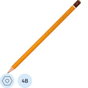 41786 Карандаш чернографитный 4B Koh-I-Noor 1500 заточенный шестигранный