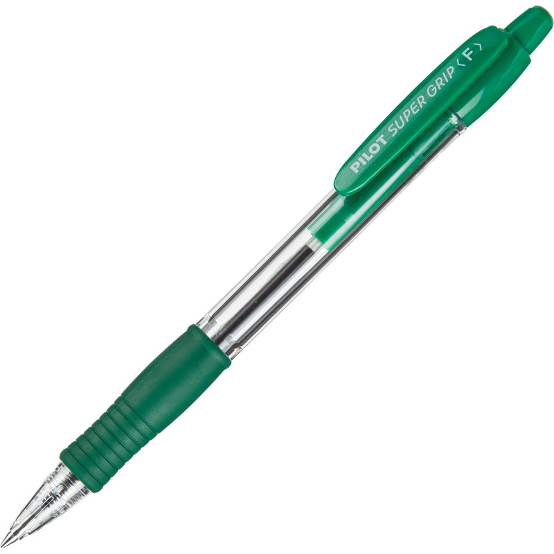 1023157 Ручка шариковая автоматическая Pilot BPGP-10R-F G Super grip зеленая (толщина линии 0.22 мм)