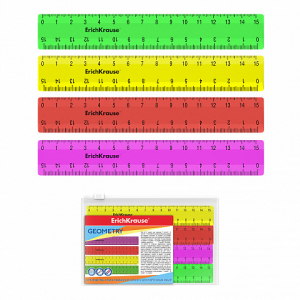 50573 ����� �� 4 ����������� ������ ErichKrause Neon Solid, 15��, ������� �� 4 ������, � zip-������