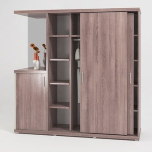 ГМ28 Сборный шкаф купэ с зеркалом (2130х600х2120), дуб шамони темный