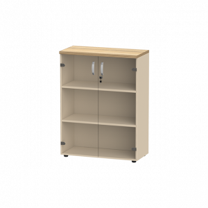 22-3907 Шкаф-витрина (90х43х120), кокоболо/песок