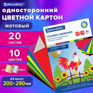 113547 ������ ������� �4 ������������ ���������, 20 ������, 10 ������, � �����, BRAUBERG, 200×290 ��