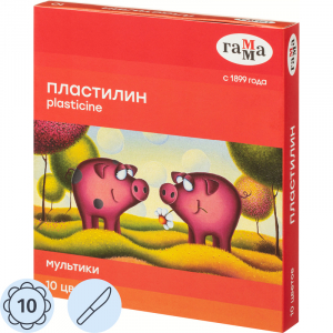 20703 Пластилин классический Гамма Мультики 10 цветов 200 грамм