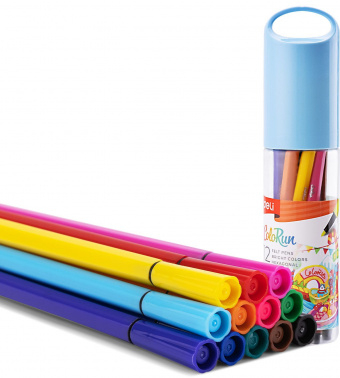 1905956 Фломастеры Deli EC156-12 ColoRun 12 цветов пластиковая туба