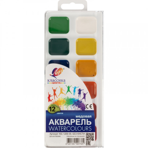 225300 Краски акварельные медовые Луч Классика цвета 12 цветов