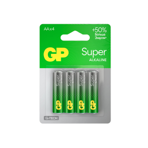 450434 ��������� �������� 4 ��., GP Super G-Tech, AA (LR6, 15�), �����������, �����������, �������, 15A-2CR4