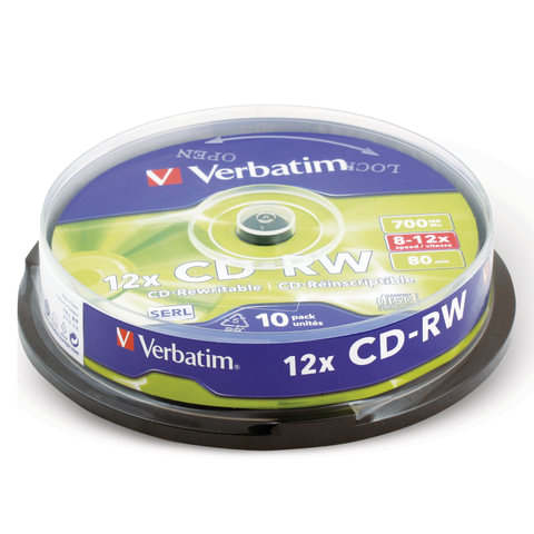 510267  CD-RW VERBATIM 700 Mb 12 Cake Box (  ),  10 ., 43480